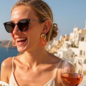 Chic Orange Hoop Earrings